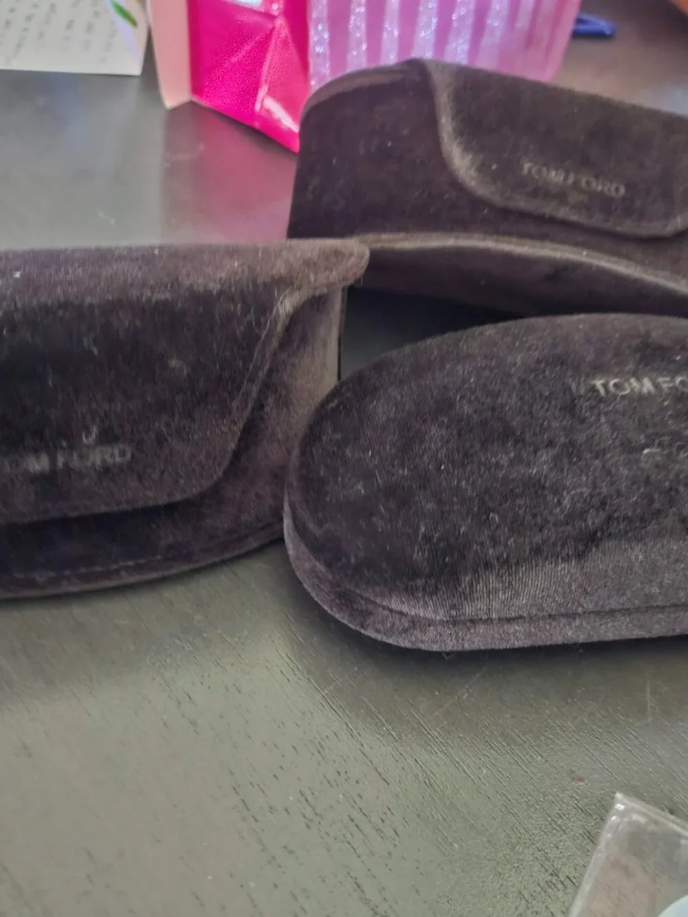 LOT OF 3 TOM FORD Sunglasses Cases W/ CLOTHS - BROWN Velvet